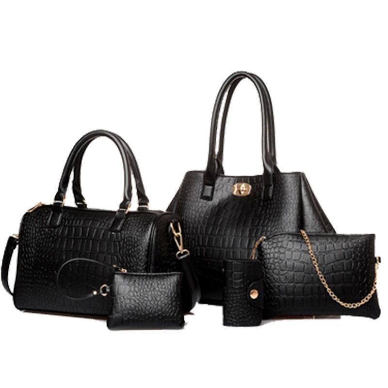 Women's Spring Trendy Crocodile Pattern Mother Handbags