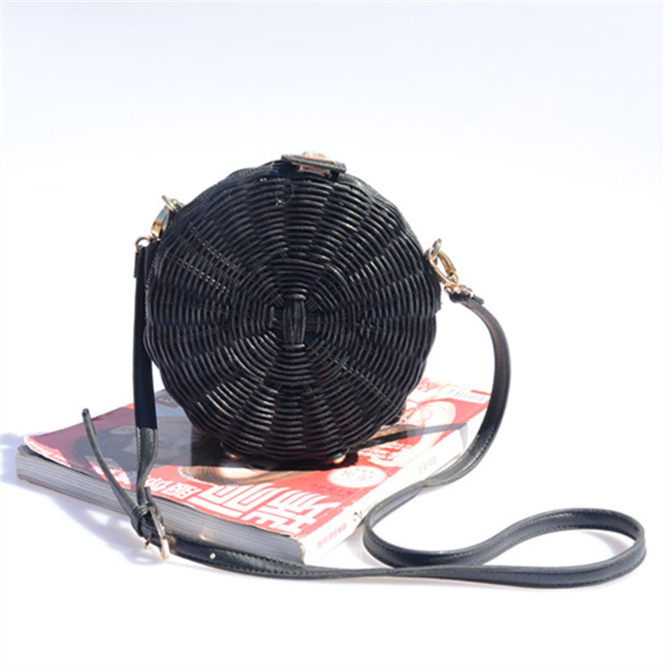 Women's Rattan Round Cake Straw Beach Woven Crossbody Bags