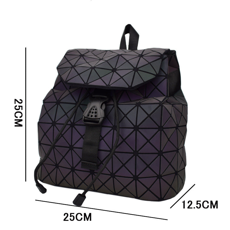 Women's Laser Size Geometric Rhombus Korean Style Backpacks