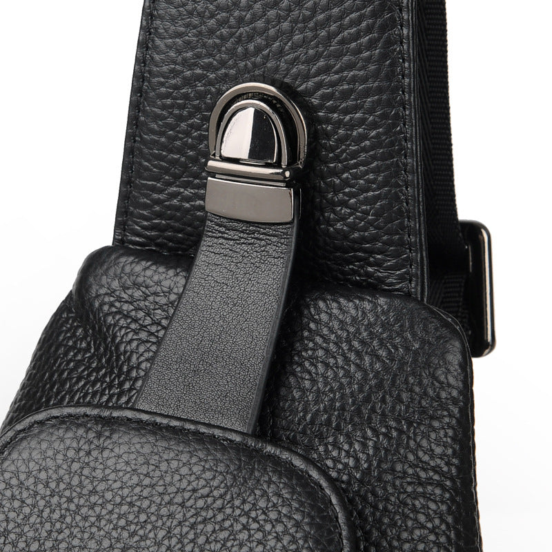 Men's Leather For The Elderly First Layer Men's Chest Bags