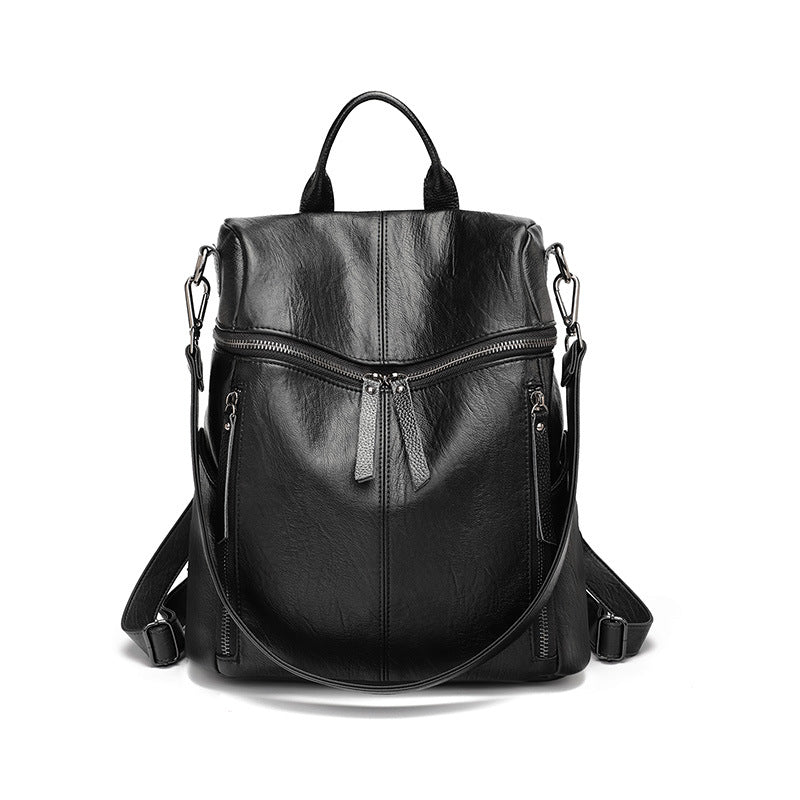 Women's Slouchy Fashionable Cowhide Soft Leather Backpacks