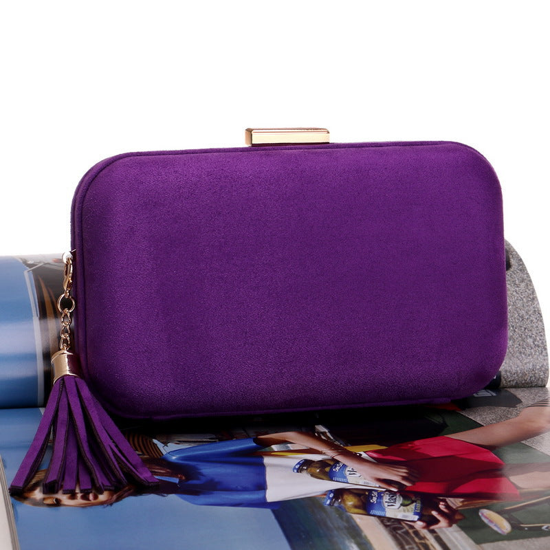 Women's Leather Veet Dinner Luxury Banquet Tassel Evening Bags