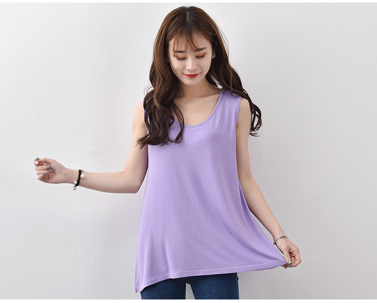 Women's Summer Thin High Elastic Modal Hem Tops