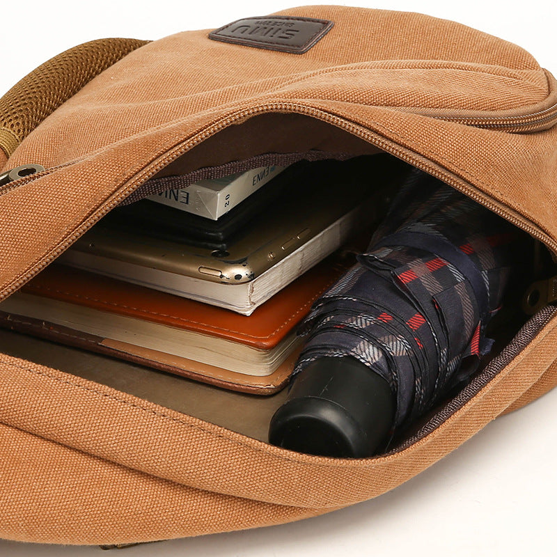 Comfortable Men's Canvas Korean Fashion Trendy Men's Chest Bags