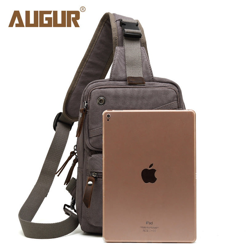 Men's Flying Canvas Korean Style Ear Hole Men's Chest Bags