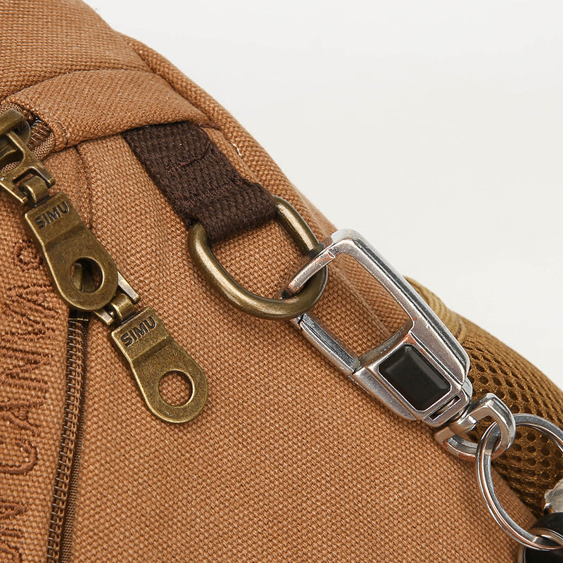 Comfortable Men's Canvas Korean Fashion Trendy Men's Chest Bags