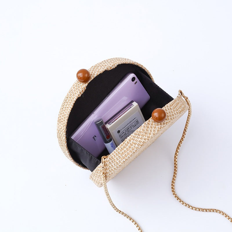 Women's Woven Material Round Banquet Hand-held Evening Bags