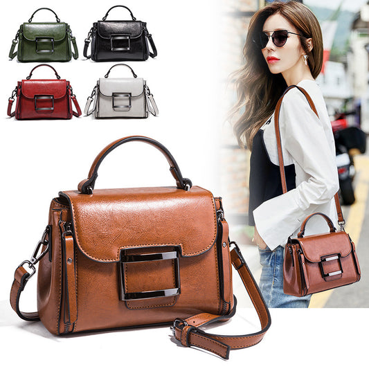 Women's Simple Korean Fashion Retro Oil Wax Crossbody Bags