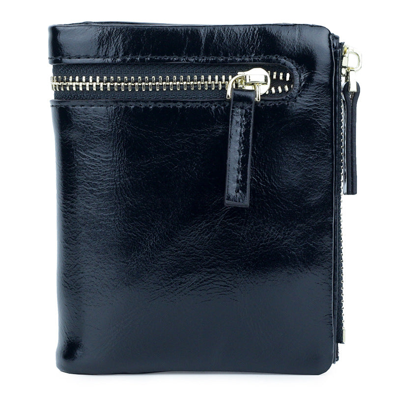 Women's Oil Wax Leather Short Fashion Ladies Wallets