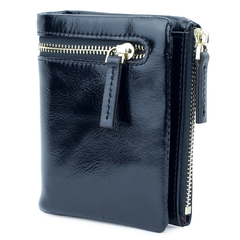 Women's Oil Wax Leather Short Fashion Ladies Wallets