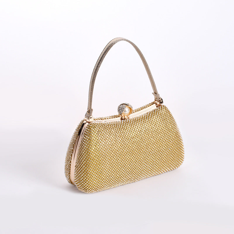 Women's Quality Rhinestone Banquet Fashion Chain Change Handbags