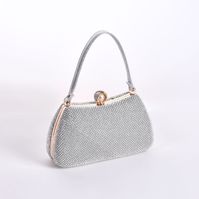 Women's Quality Rhinestone Banquet Fashion Chain Change Handbags