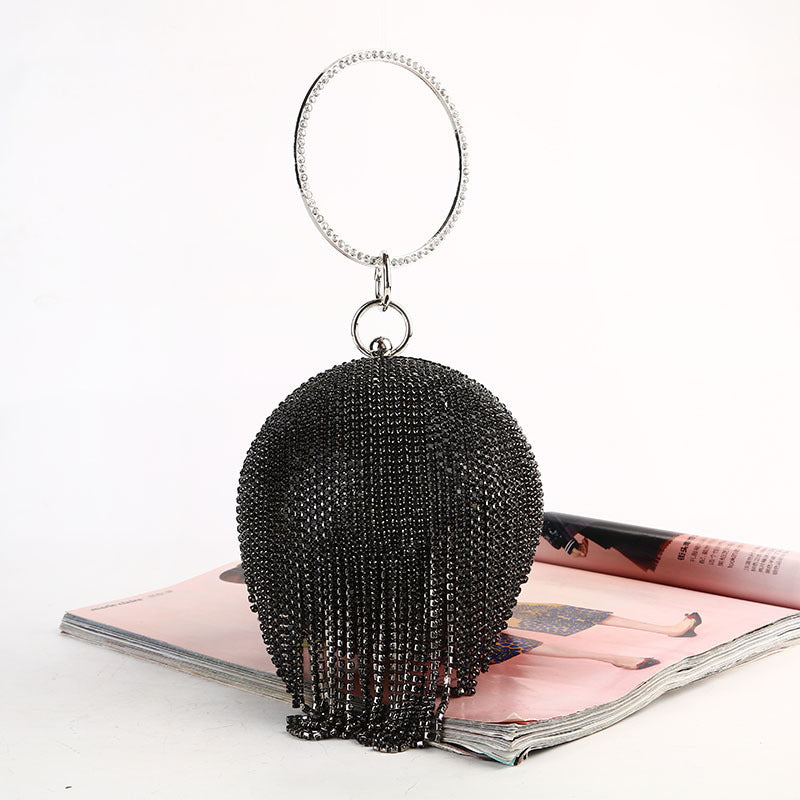 Women's Rhinestone Banquet Clutch Fringe Tape Bracelet Evening Bags