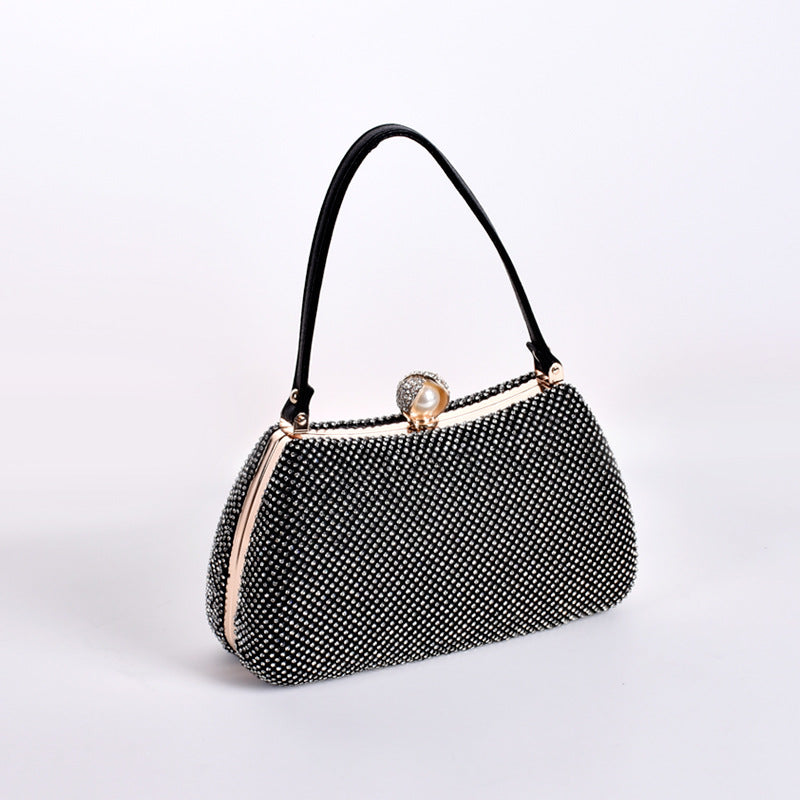 Women's Quality Rhinestone Banquet Fashion Chain Change Handbags