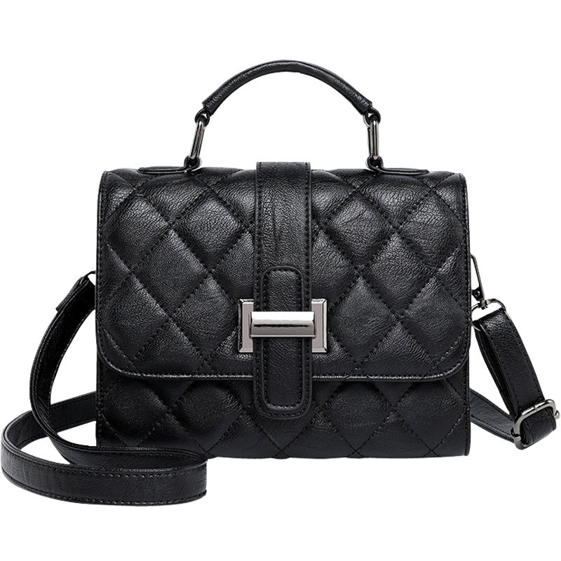 Women's Taoyin Leather Rhombus Magnetic Snap Fashion Women's Shoulder Bag