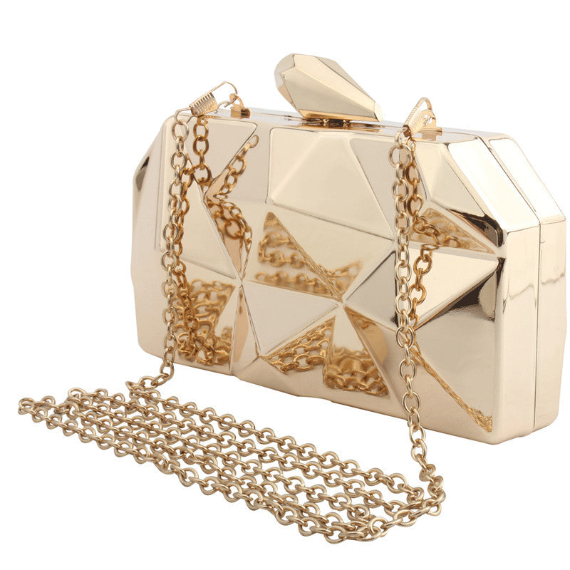 Women's Metal Hand Holding Dinner Tide Chain Evening Bags
