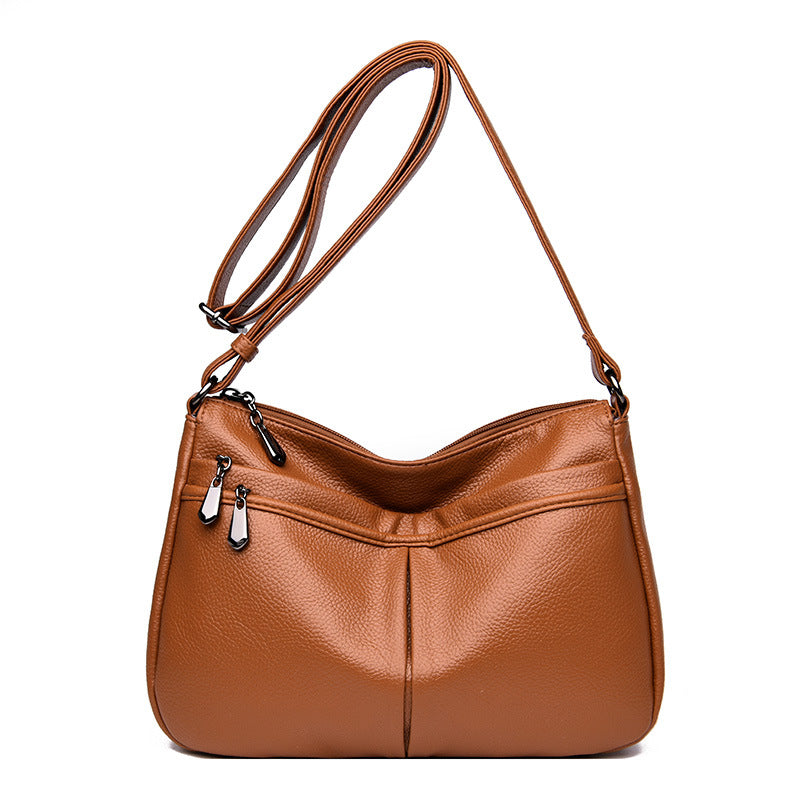 Women's Soft Leather Mother Big Generous Crossbody Bags