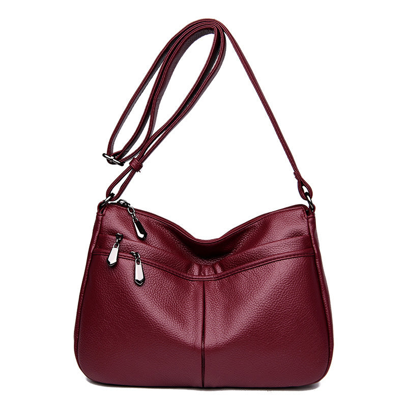 Women's Soft Leather Mother Big Generous Crossbody Bags