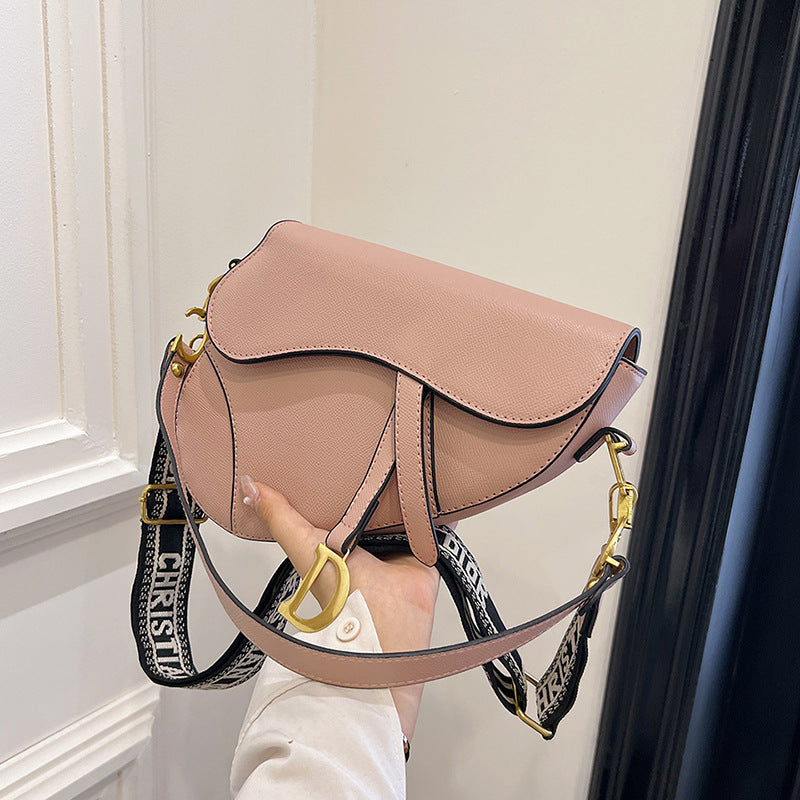 Women's Palm Print Letter Underarm Saddle High Crossbody Bags