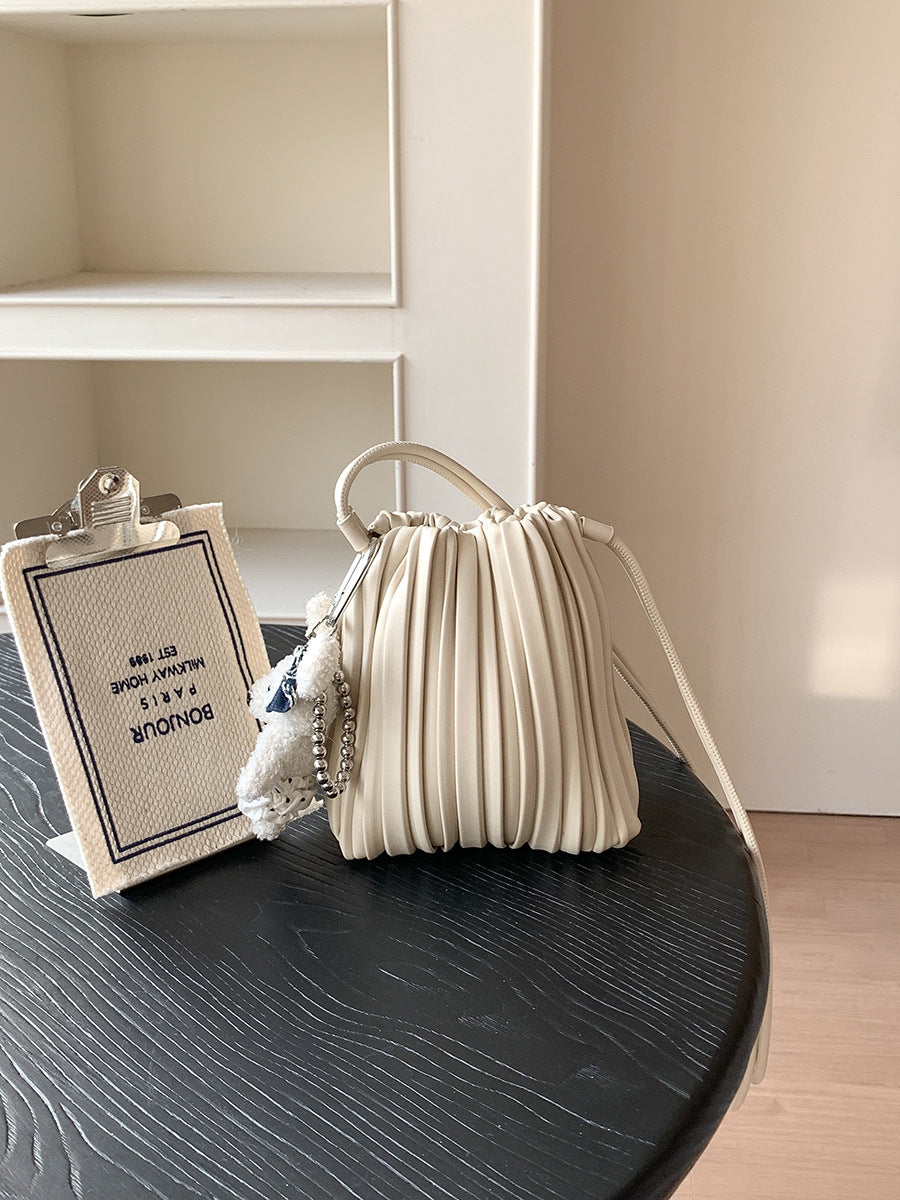 Women's Soft Leather One High-grade Pleated Versatile Phone Bags