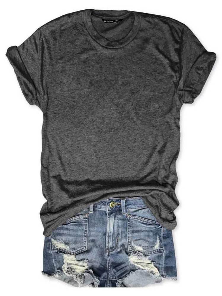 Women's Heat Transfer Patch Casual Round Neck Blouses