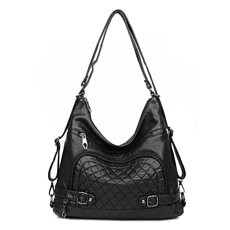 Women's Spring Washed-out Vintage Fashion Trend Large Shoulder Bags