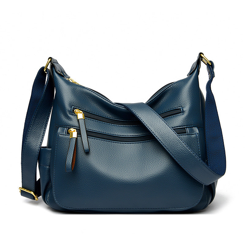 Women's Soft Leather Textured Mother-in-law Simple Shoulder Bags