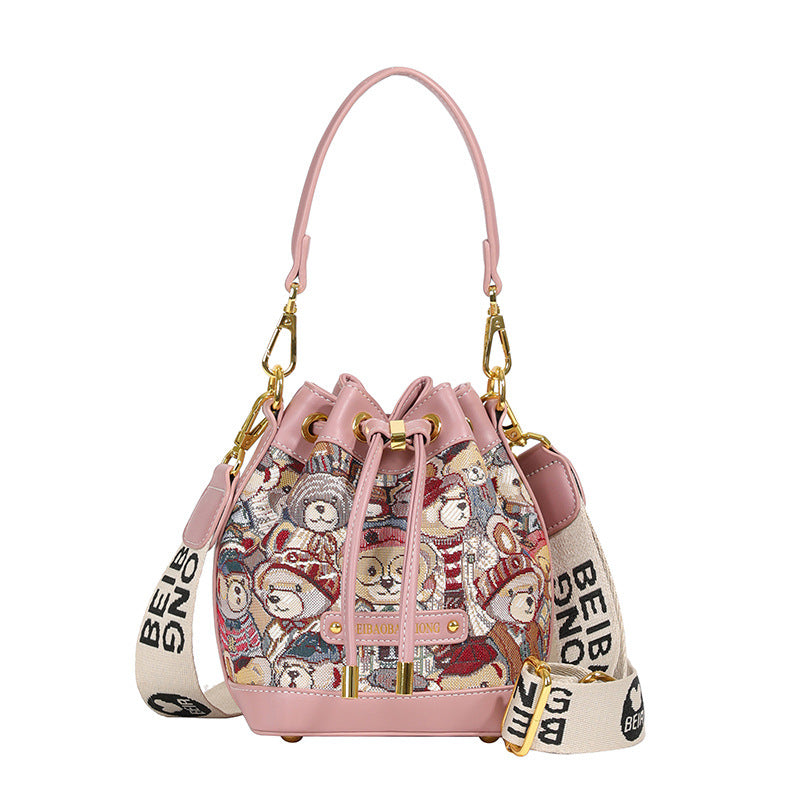 Women's Source Niche Design Fashionable Drawstring Crossbody Bags
