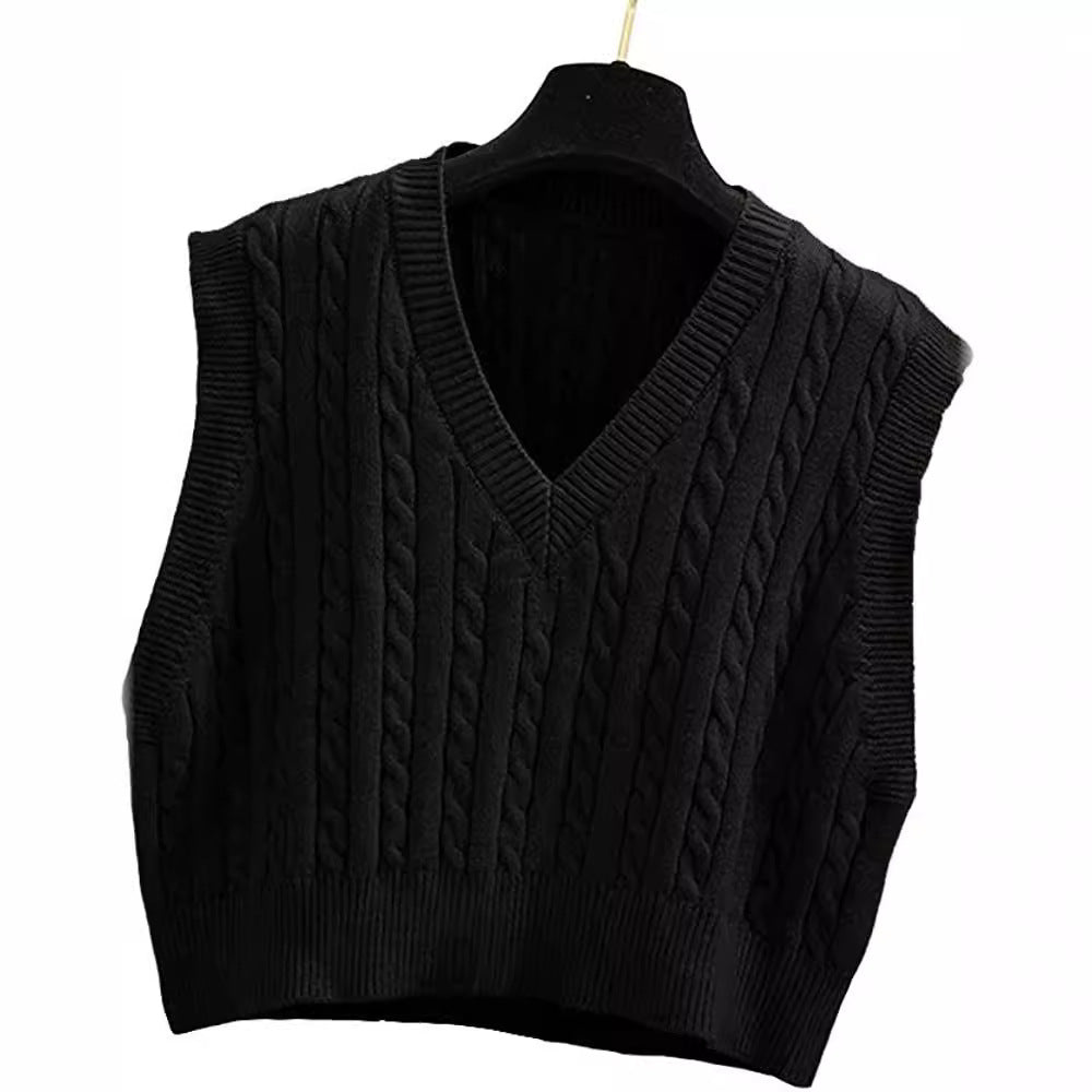 Women's Quality Knitted Twisted Pullover Sleeveless Vests