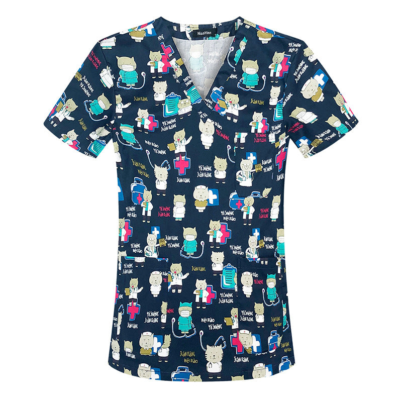 Sleeve Split Doctor Hand Washing Summer Thin Cotton Uniform
