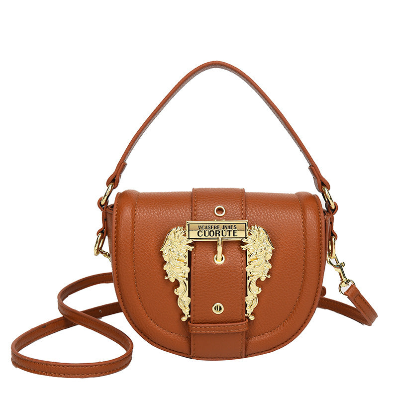 Women's Saddle Retro Simple Advanced Texture Shoulder Bags