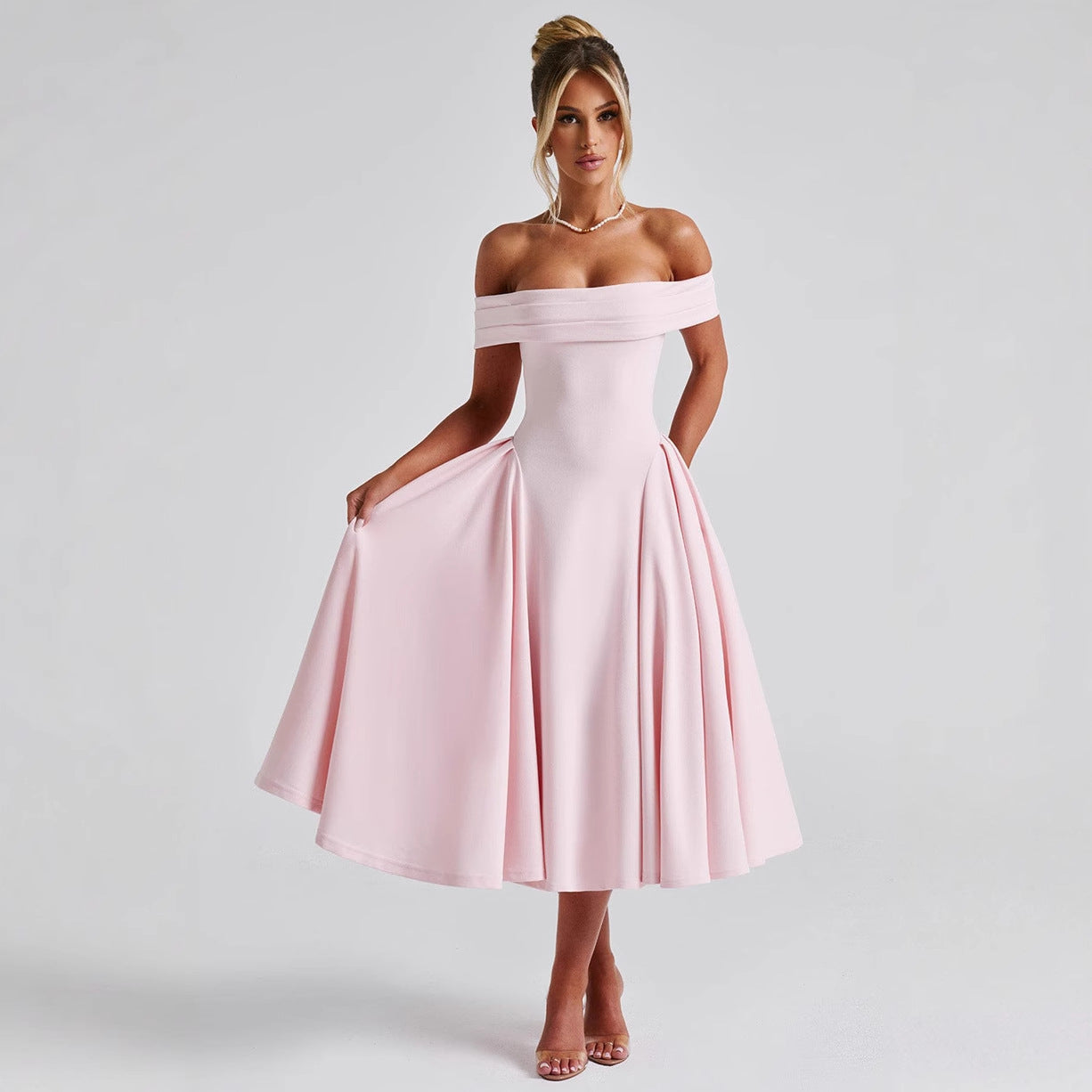 Women's Summer Fashion Sexy Backless Elegant Pure Dresses