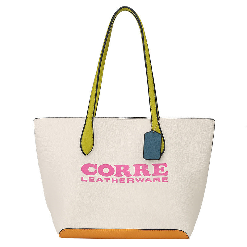 Women's Trend Large Capacity Totes Letter Printing Shoulder Bags