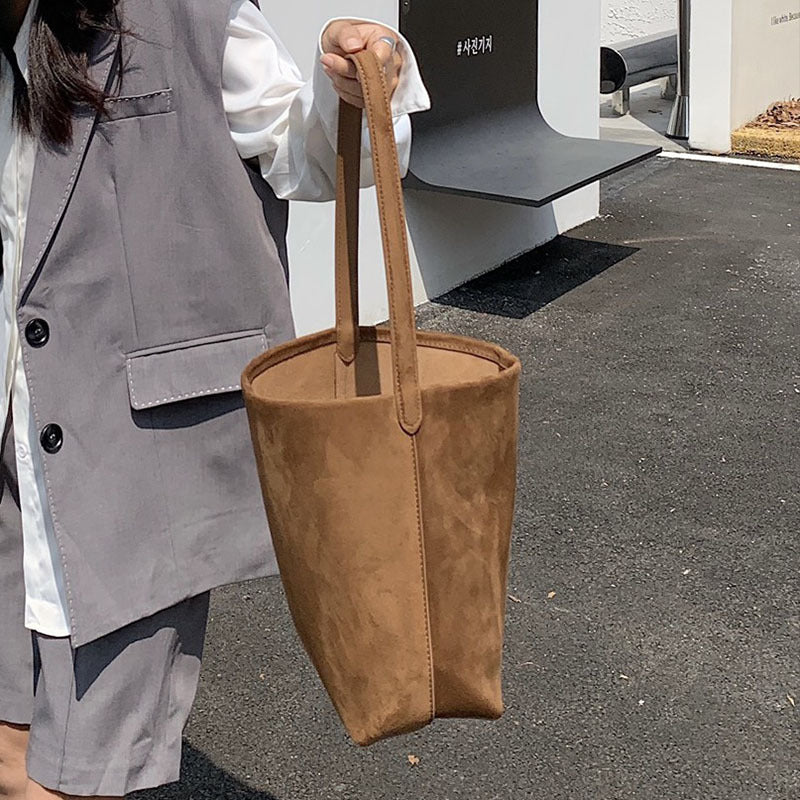 Women's Suede For Idle Style Cowhide Leather Handbags
