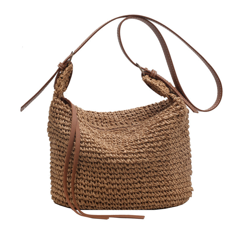 Women's Straw Woven Beach Weaving Simple Leisure Armpit Bags