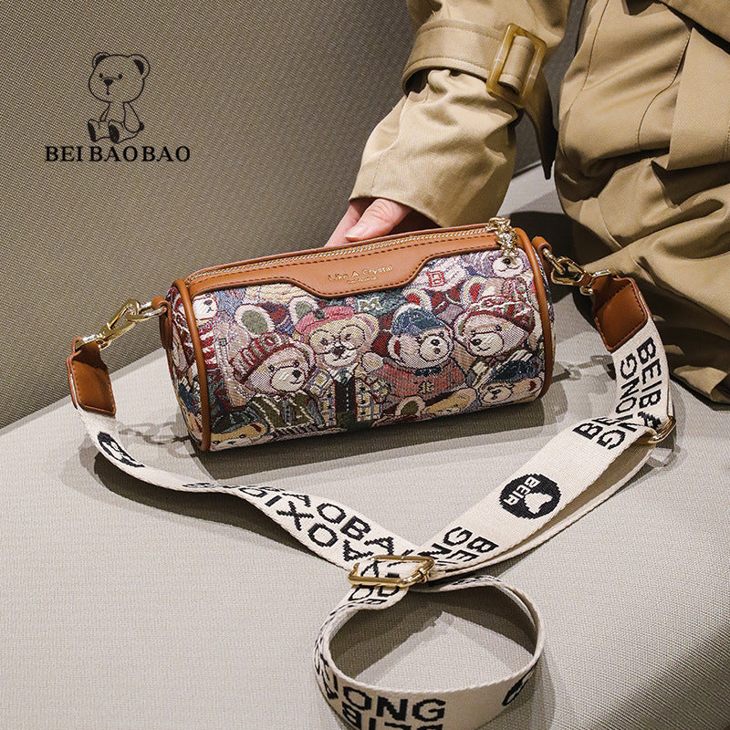 Women's Source Round Fashion Bear Lightweight Crossbody Bags