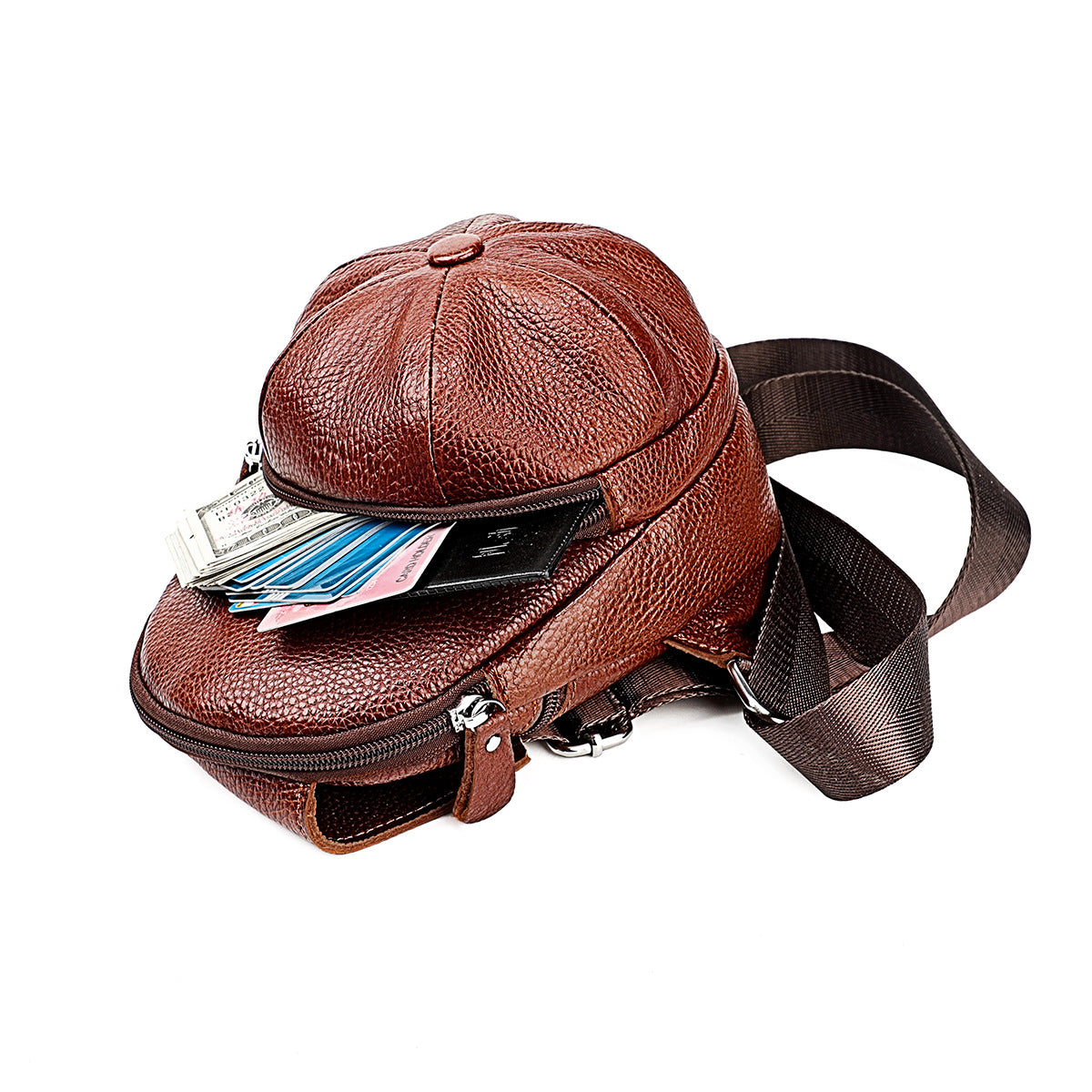 Women's & Men's & Underarm Leather Cowhide Men's Chest Bags
