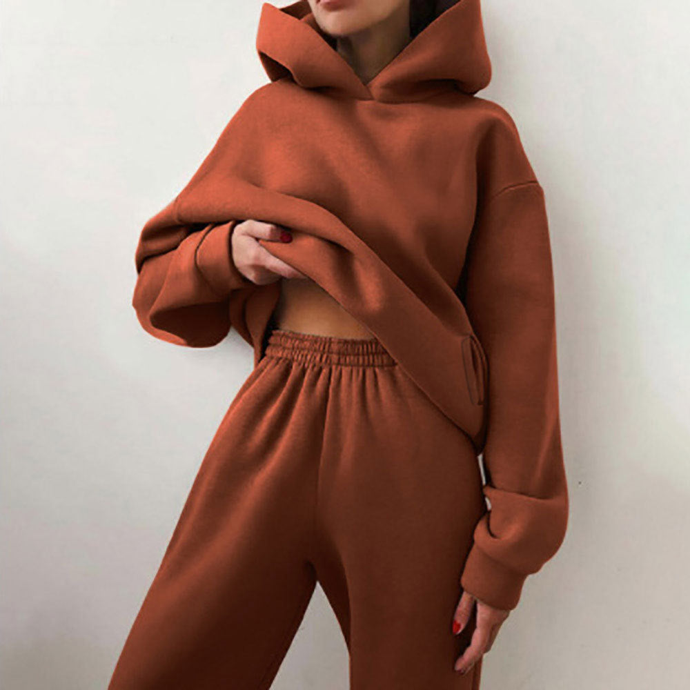 Women's Solid Color Casual Fashion Sports Trousers Suits