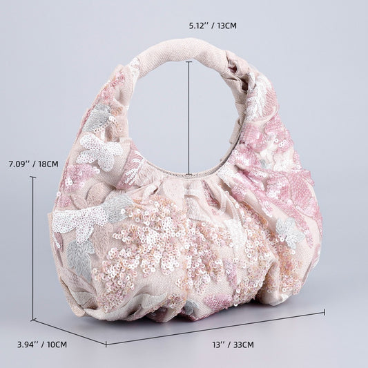 Women's Niche Sequin Fashion High-grade Embroidery Portable Handbags