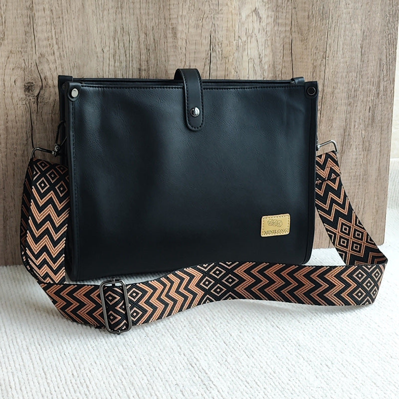 Men's High-grade Leather Large Capacity Green Trendy Bags