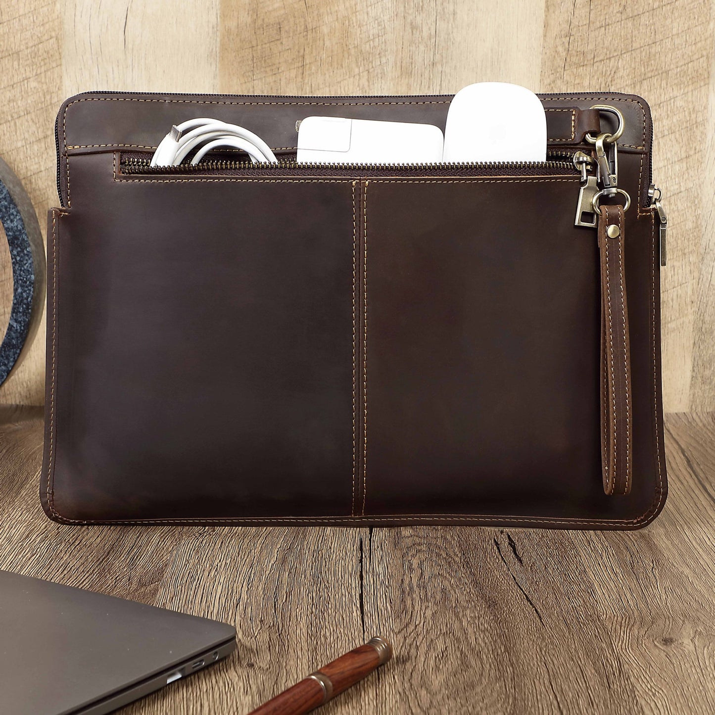 Applicable Protective Genuine Leather Apple Cowhide Laptop Bags