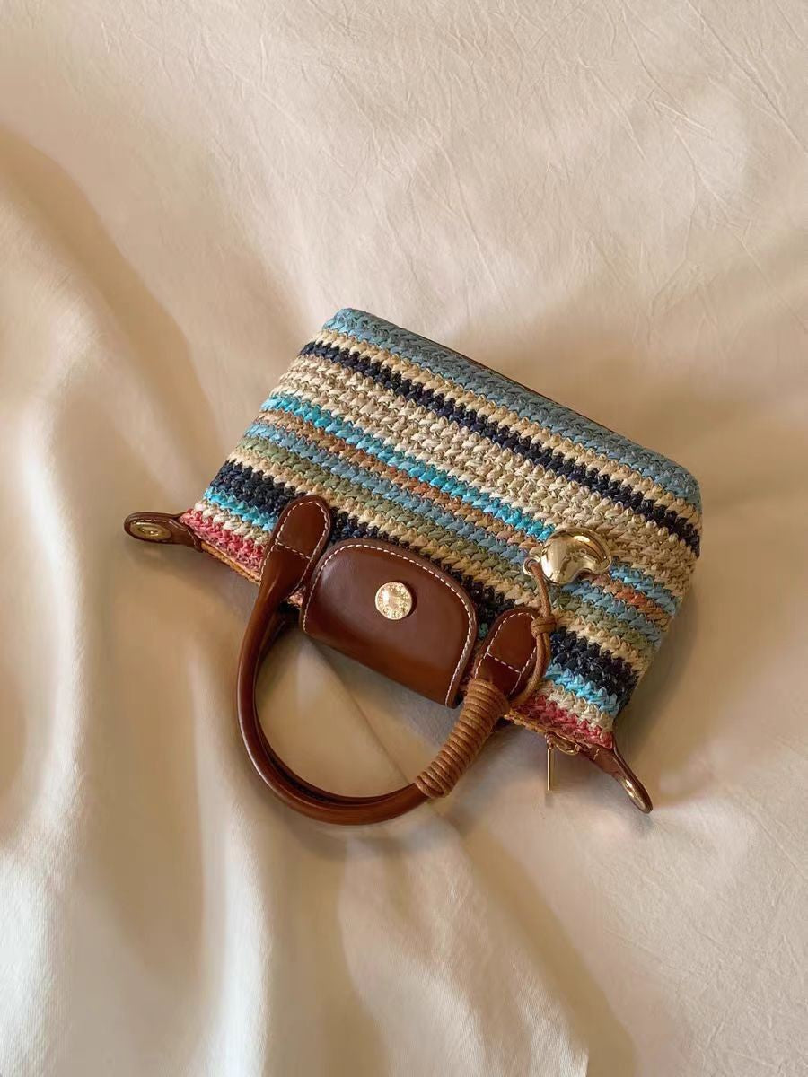 Women's South Style Rainbow Bridge Summer Woven Crossbody Bags