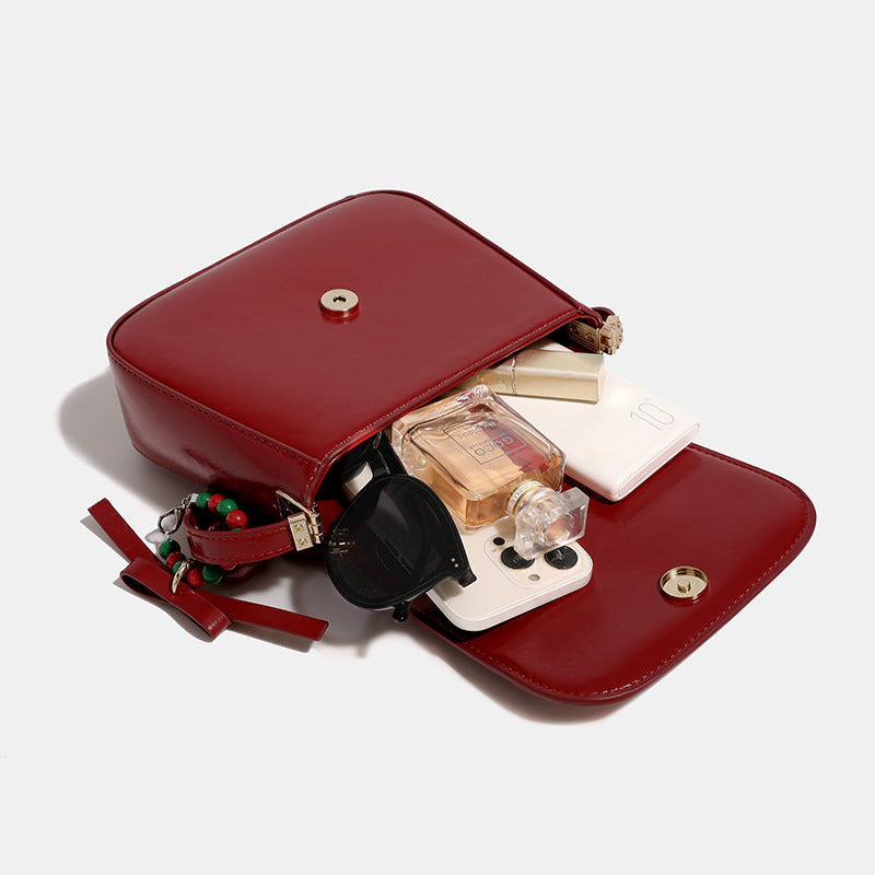Women's Red Wedding Super Hot Saddle High-grade Small Square Bags