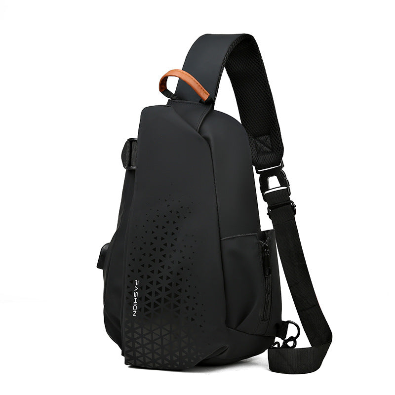 Men's Leisure Large Capacity Male Charging Port Men's Chest Bags