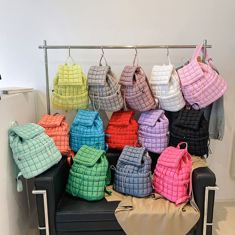 Women's Pleated Cloud Korean Niche Bubble Large Backpacks