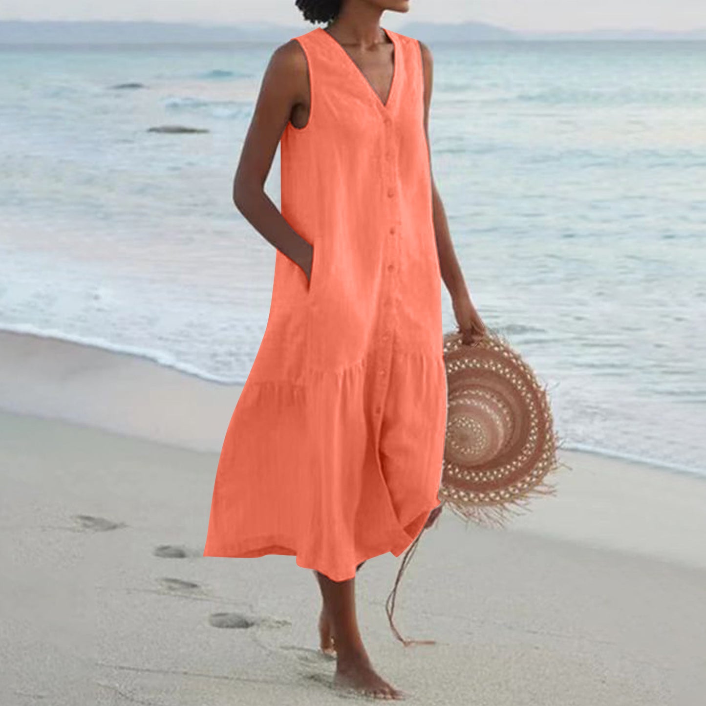 Cotton Strap Type Temperament Commute Trendy Dress Dresses