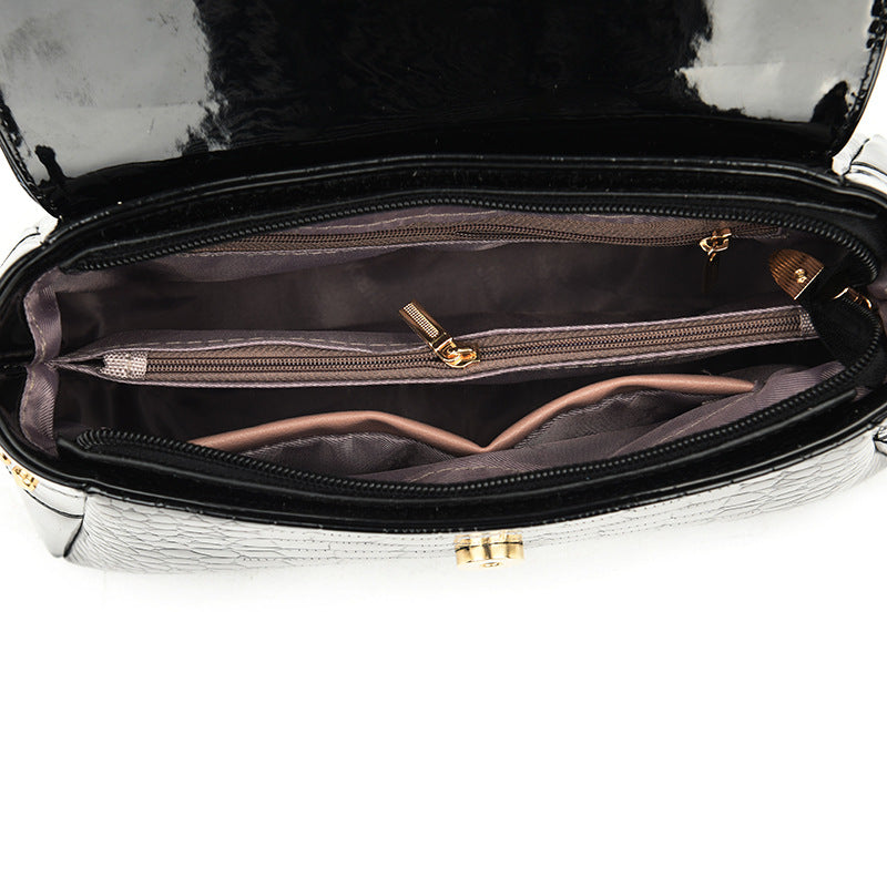 Women's Soft Patent Leather Fashion Mother Shoulder Bags
