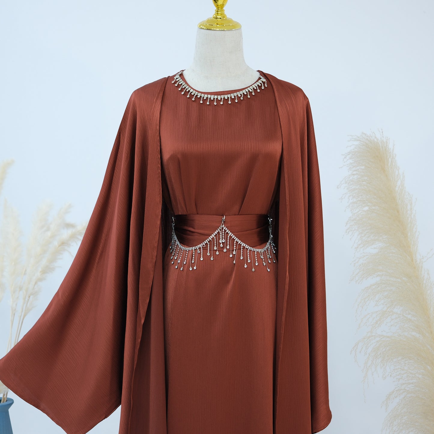 Turkish Elegant Two-piece Set Crystal Chain Suits