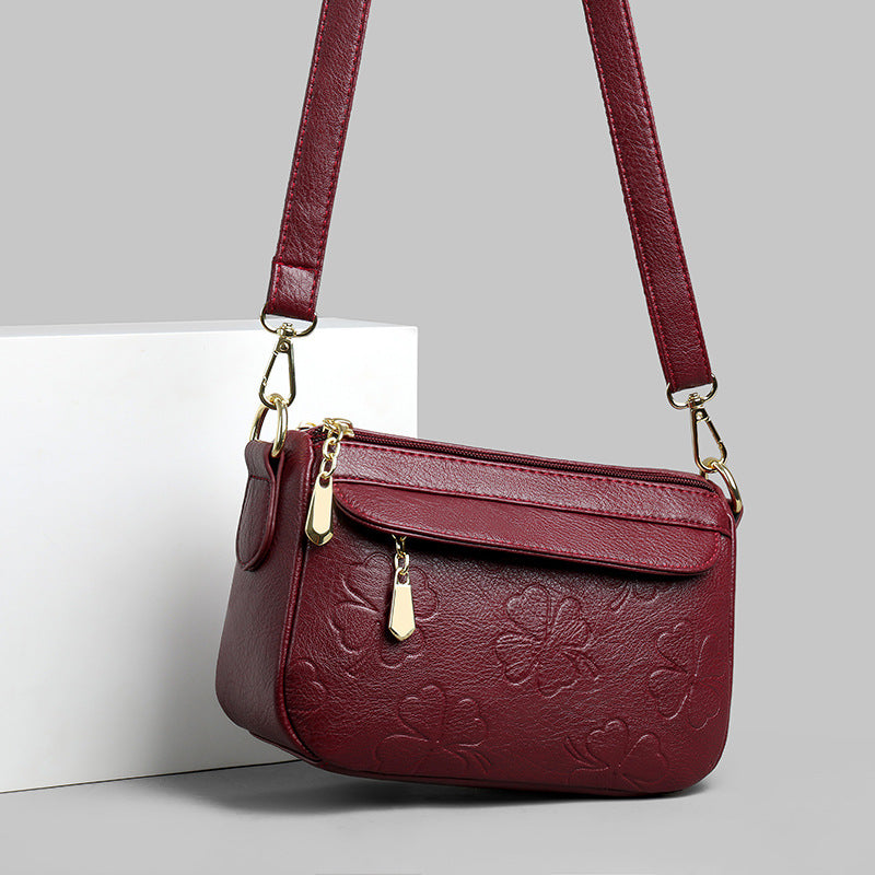 Women's Korean Style Fashion Mom Texture Soft Shoulder Bags