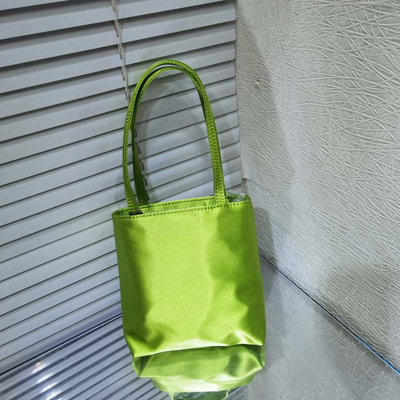 Women's Satin Color Matching Chessboard Plaid Underarm Armpit Bags